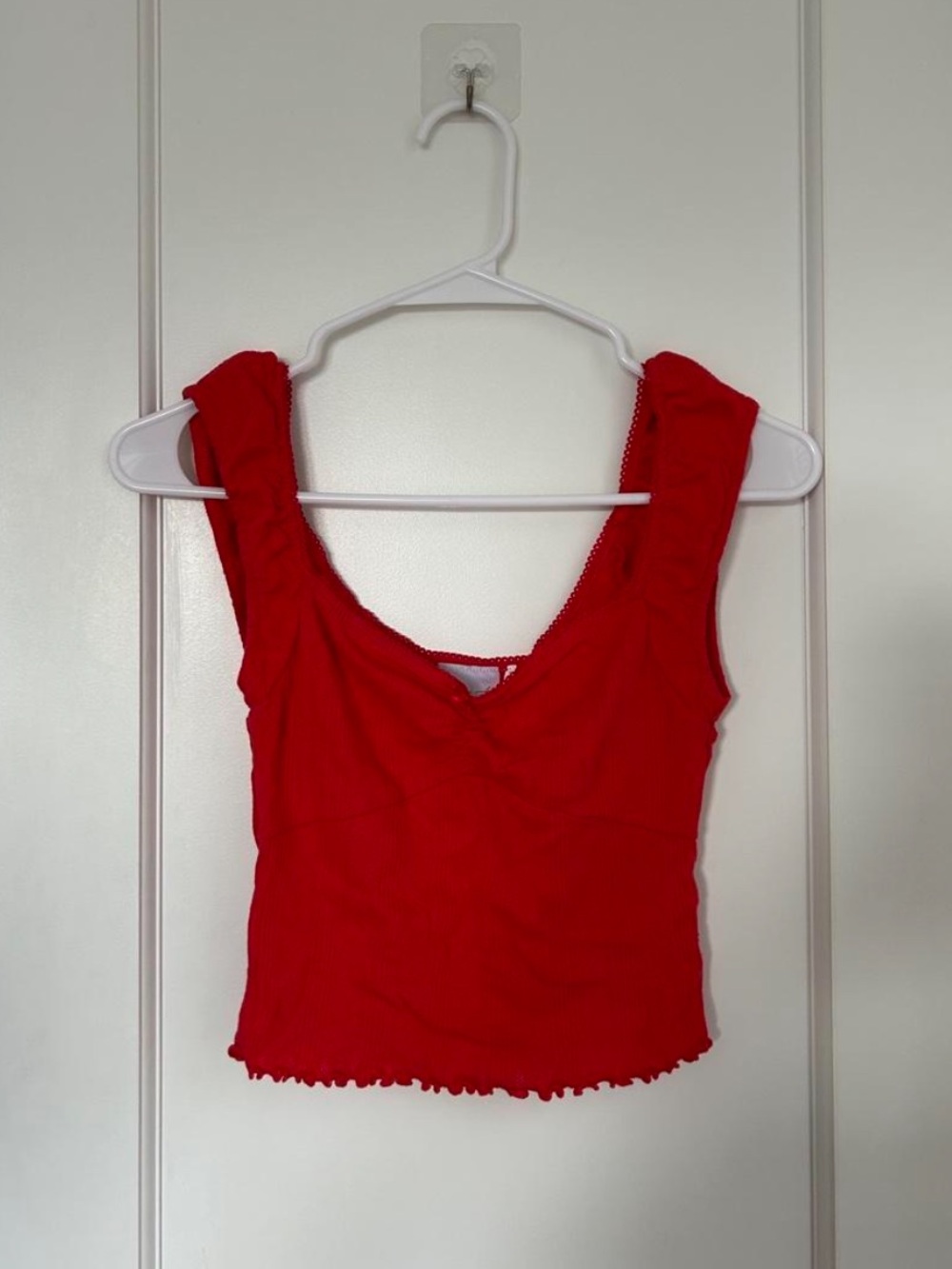 Urban Outfitters Red Ribbed Crop Top